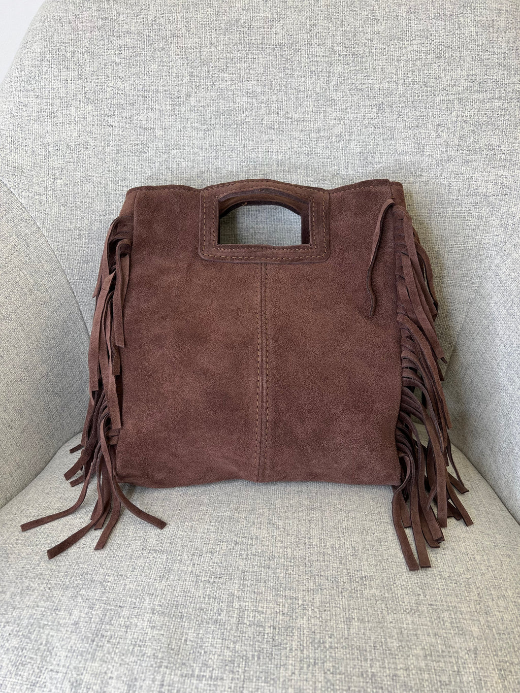 Borsa Vera Pelle Frange Manico VPF004