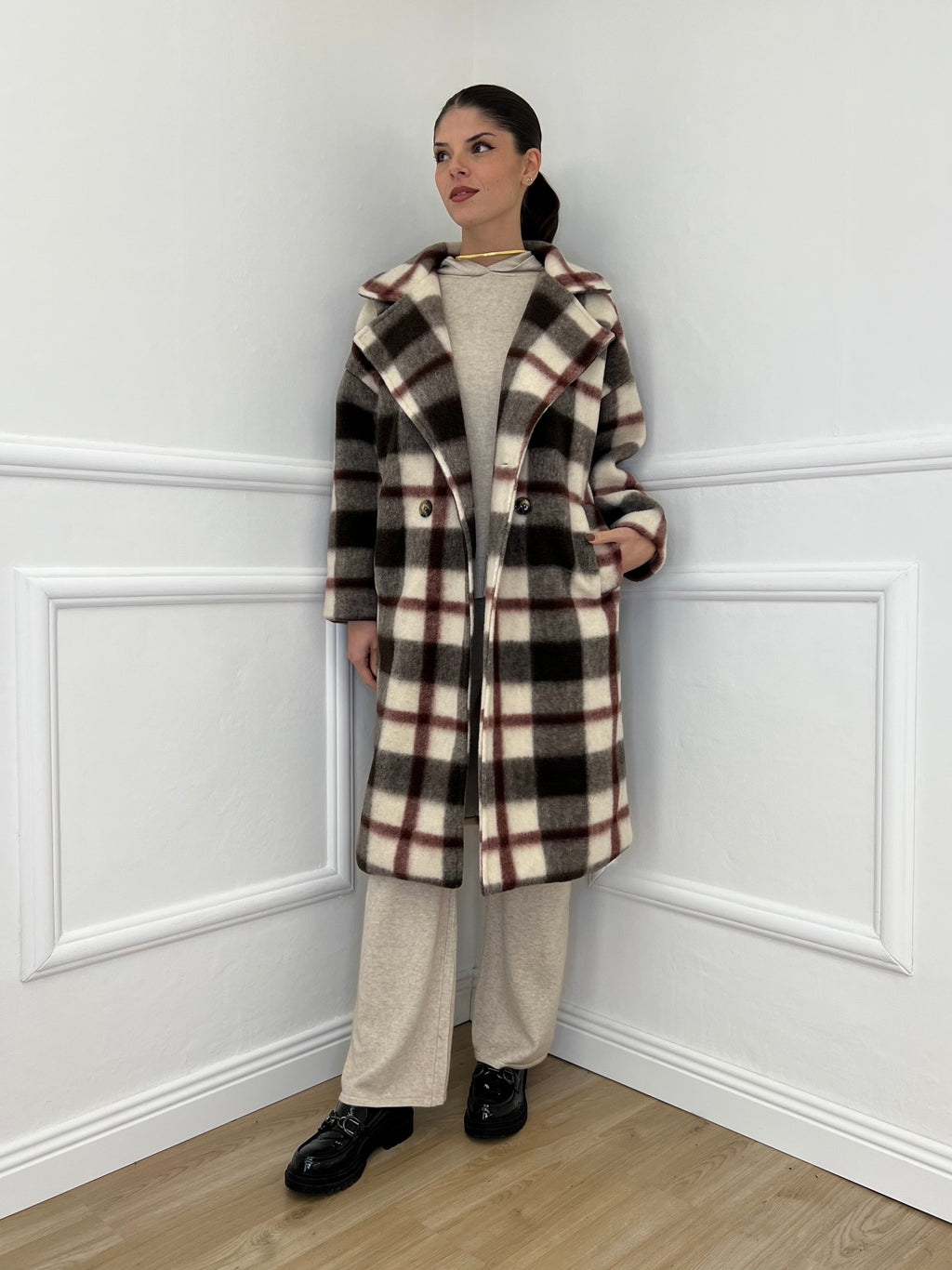 Cappotto Madras Doppiopetto 57080 Burgundy