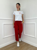 Pantalone Baggy Viscosa 2815 Rosso