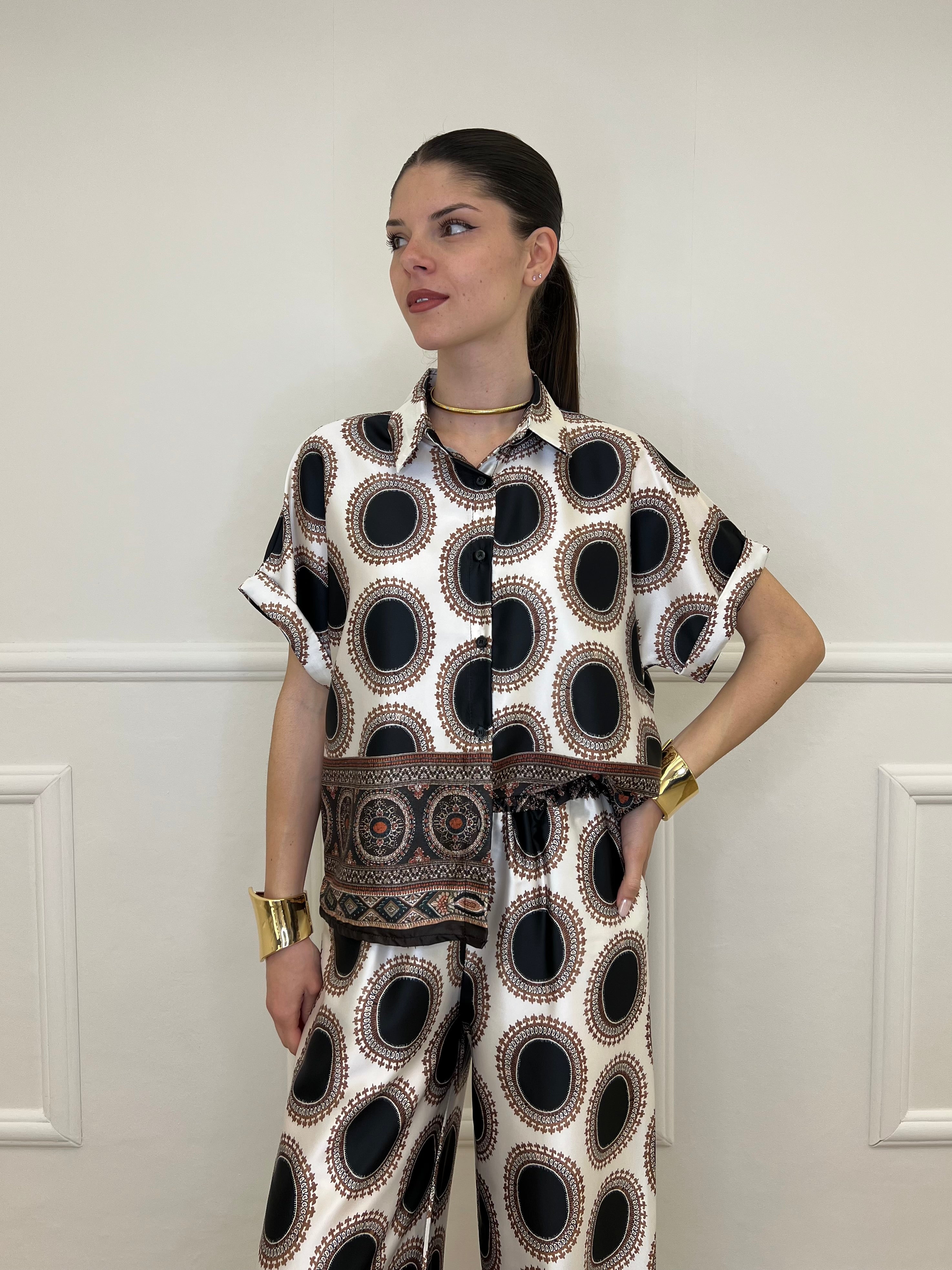 Camicia Etnica Satin 9278 Nero
