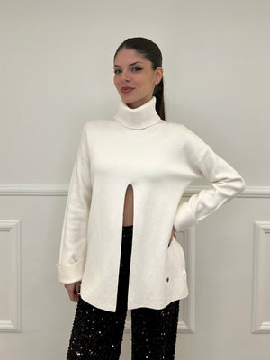 Maglia Spacco 10834 Panna