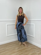 Gonna Pareo Zebra 199-765 Azzurro e Moro