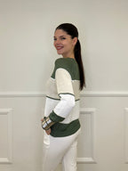 Maglia a Righe Profili 25031 Verde