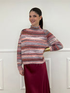 Maglia Vulcano Multicolor 25206 Burgundy