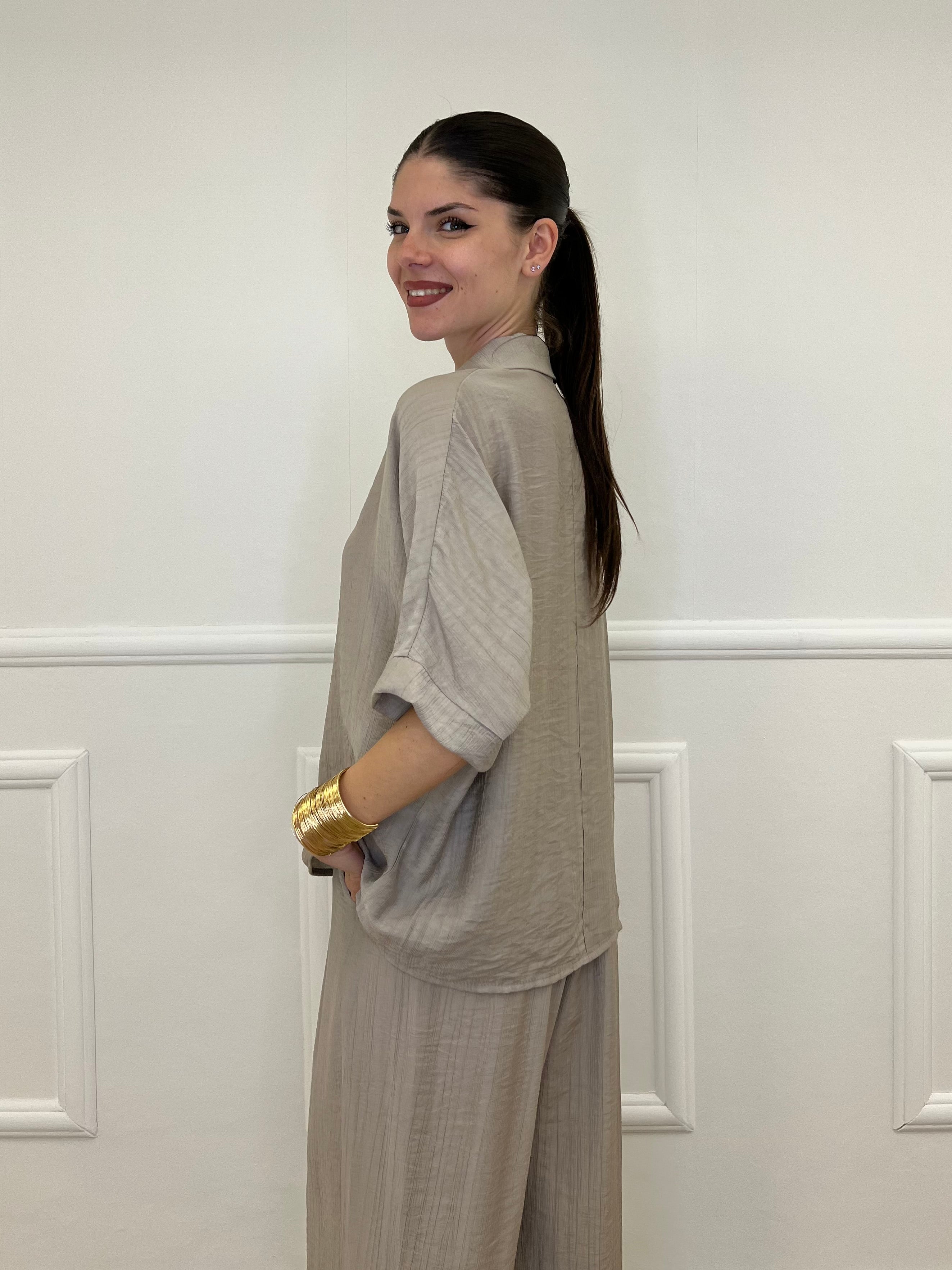 Camicia Fluida Strop 26081 Taupe