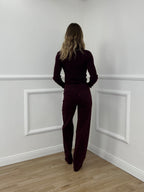 Jeans Wide Leg H3873-5 Burgundy