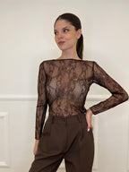 Maglia Pizzo MM188 Caffè - Bazar Abbigliamento