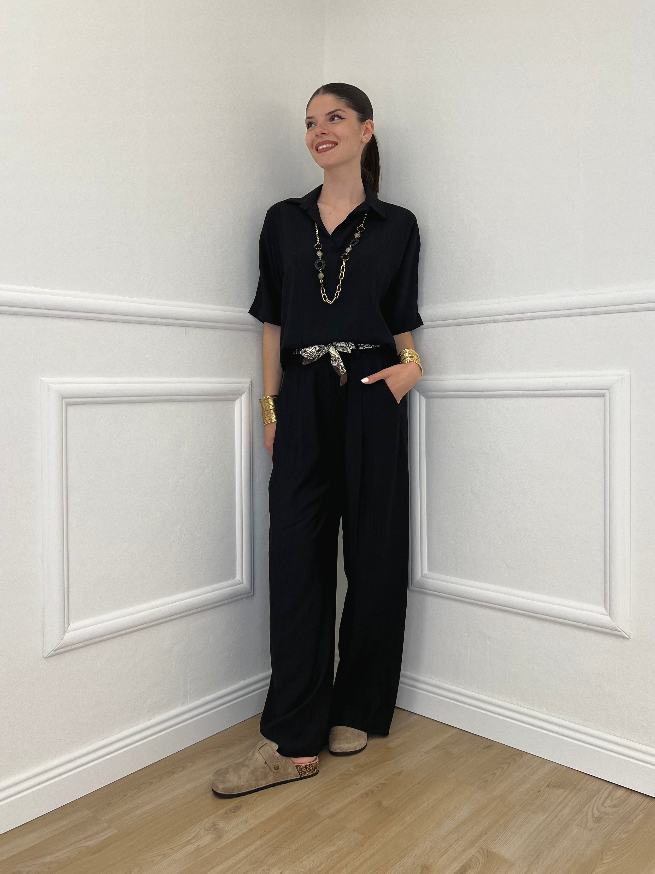 Camicia Fluida Strop 26081 Nero