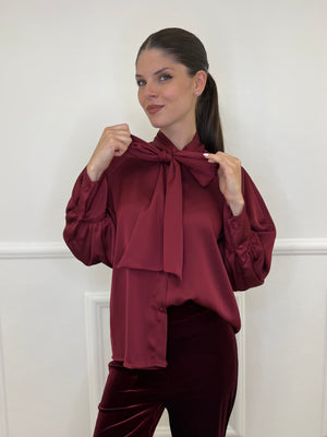 Camicia Satin Fiocco 4218 Bordeaux