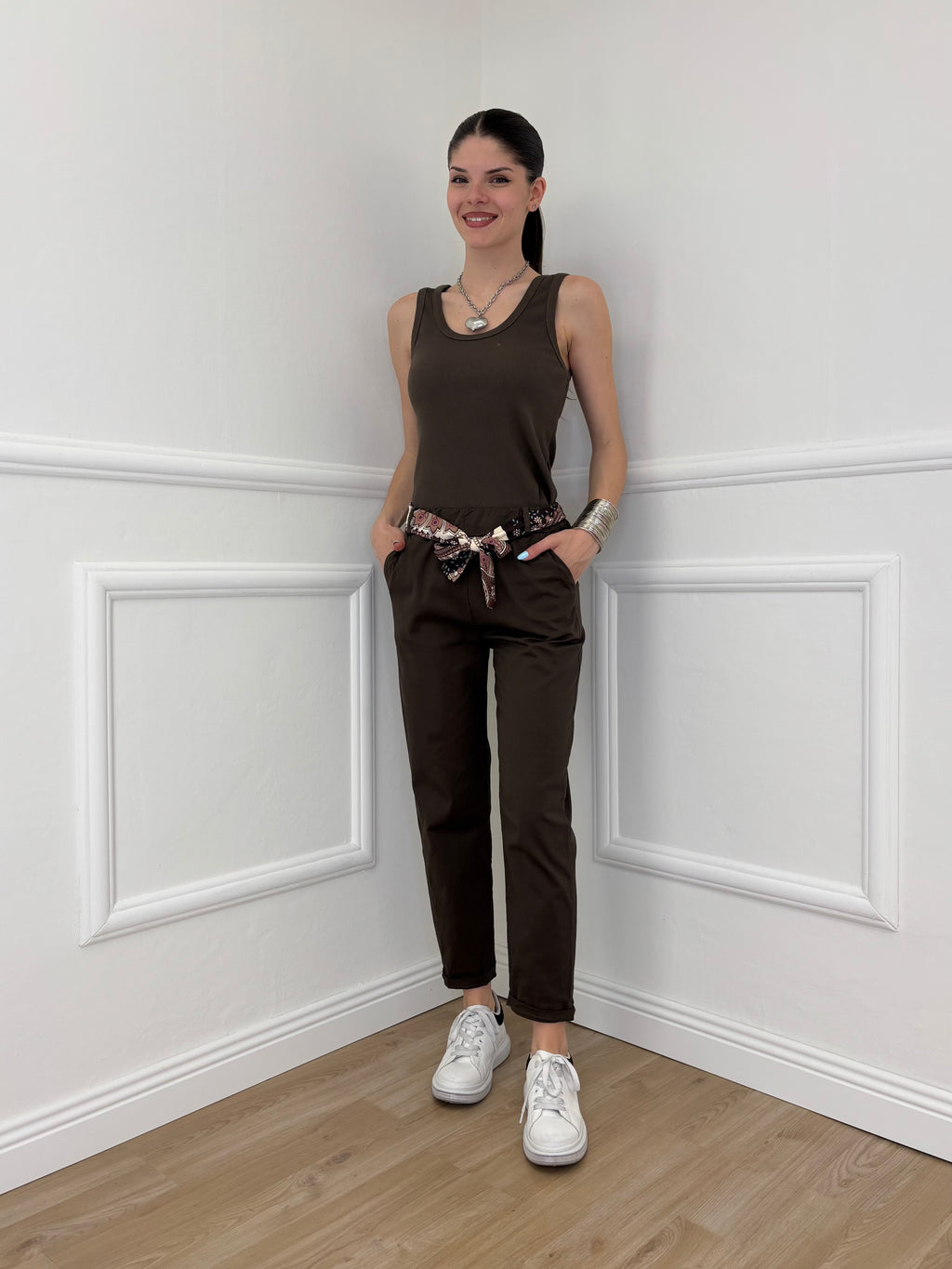 Pantalone Cotone Fusciacca 1508 Marrone