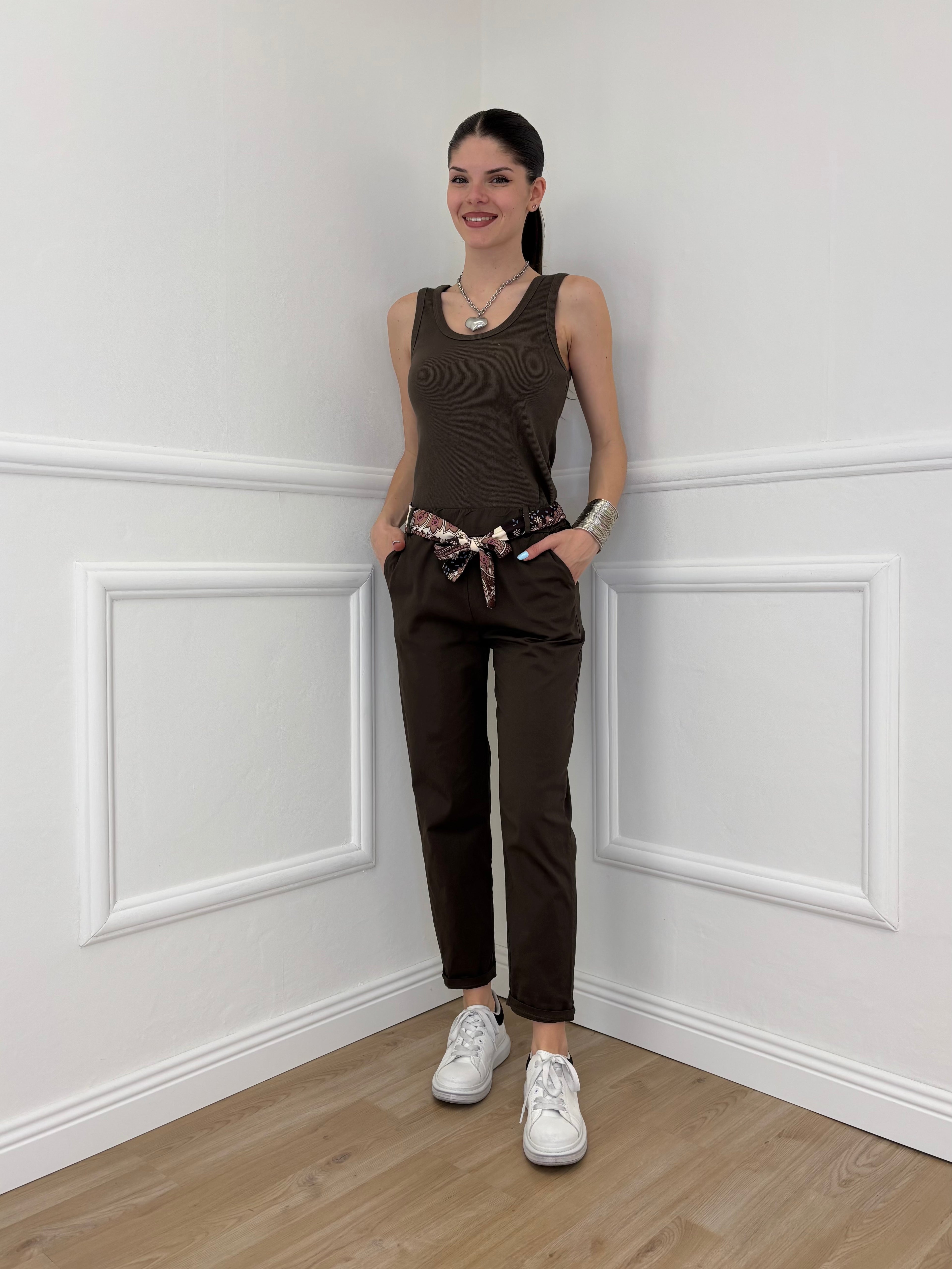 Pantalone Cotone Fusciacca 1508 Marrone