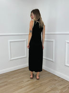 Abito Smanicato Profili Lurex 24408 Nero
