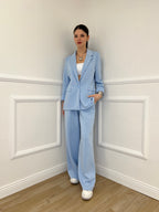 Blazer in Viscosa 27435 Azzurro