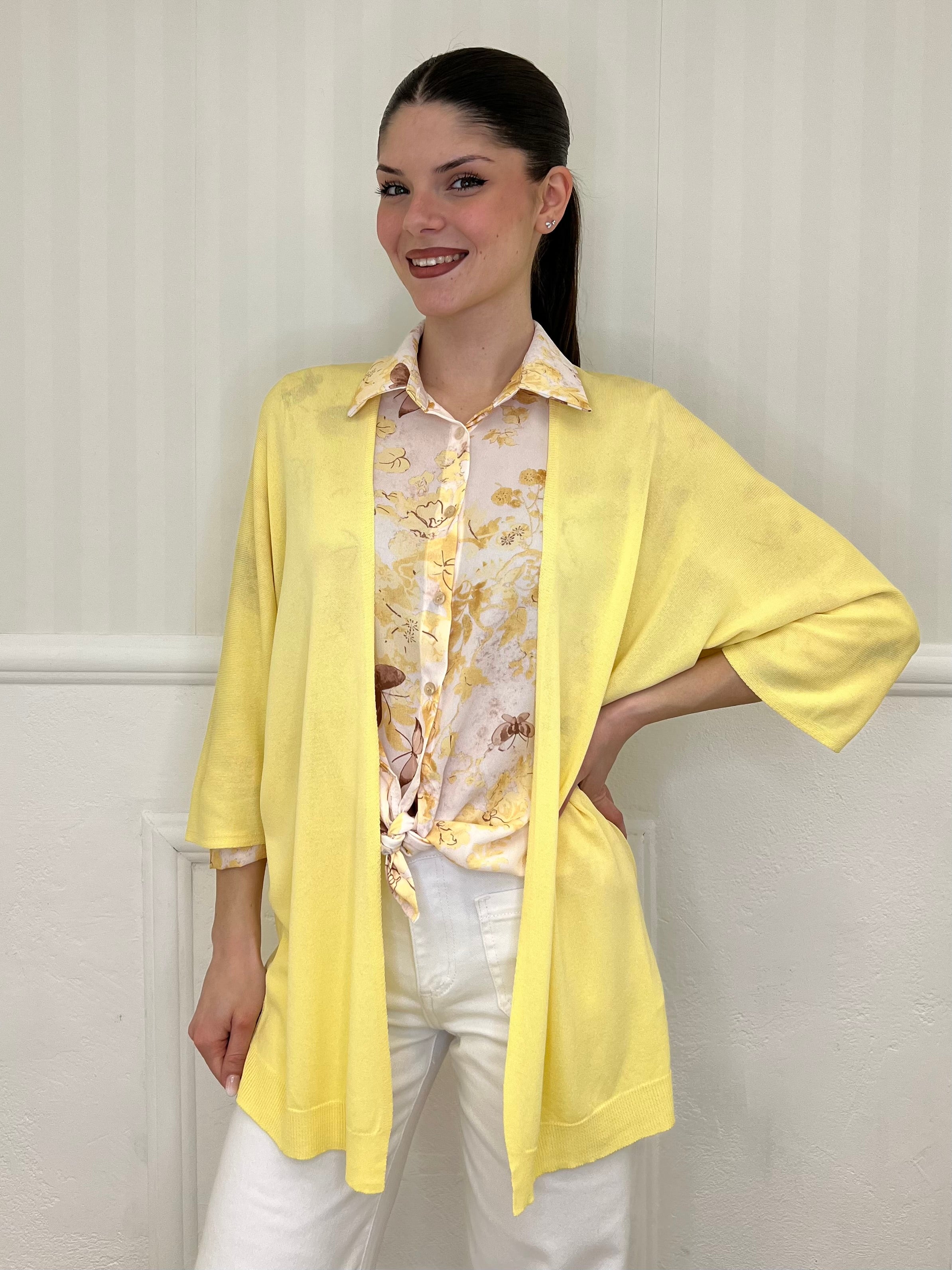 Cardigan Viscosa 9187 Giallo - Bazar Abbigliamento
