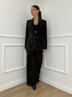 Pantalone Ciniglia Paillettes 2460 Moro