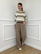 Maglia a Righe 25054 Taupe