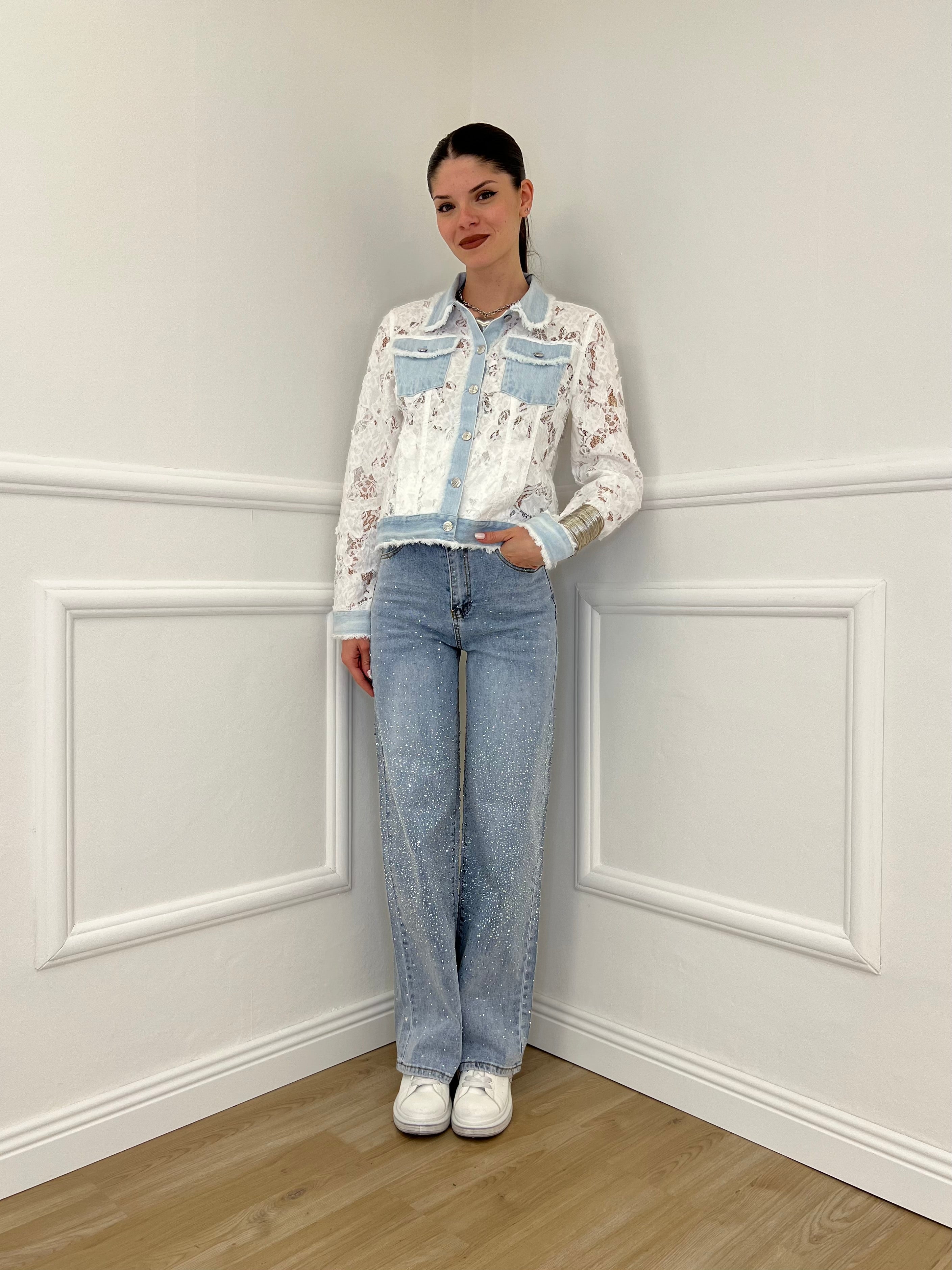 Jeans Strass 5051 Azzurro