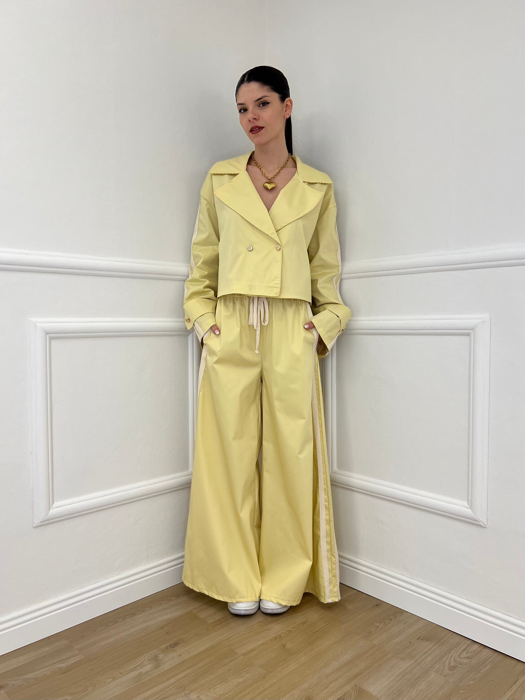 Pantalone Palazzo Bande 7809 Giallo