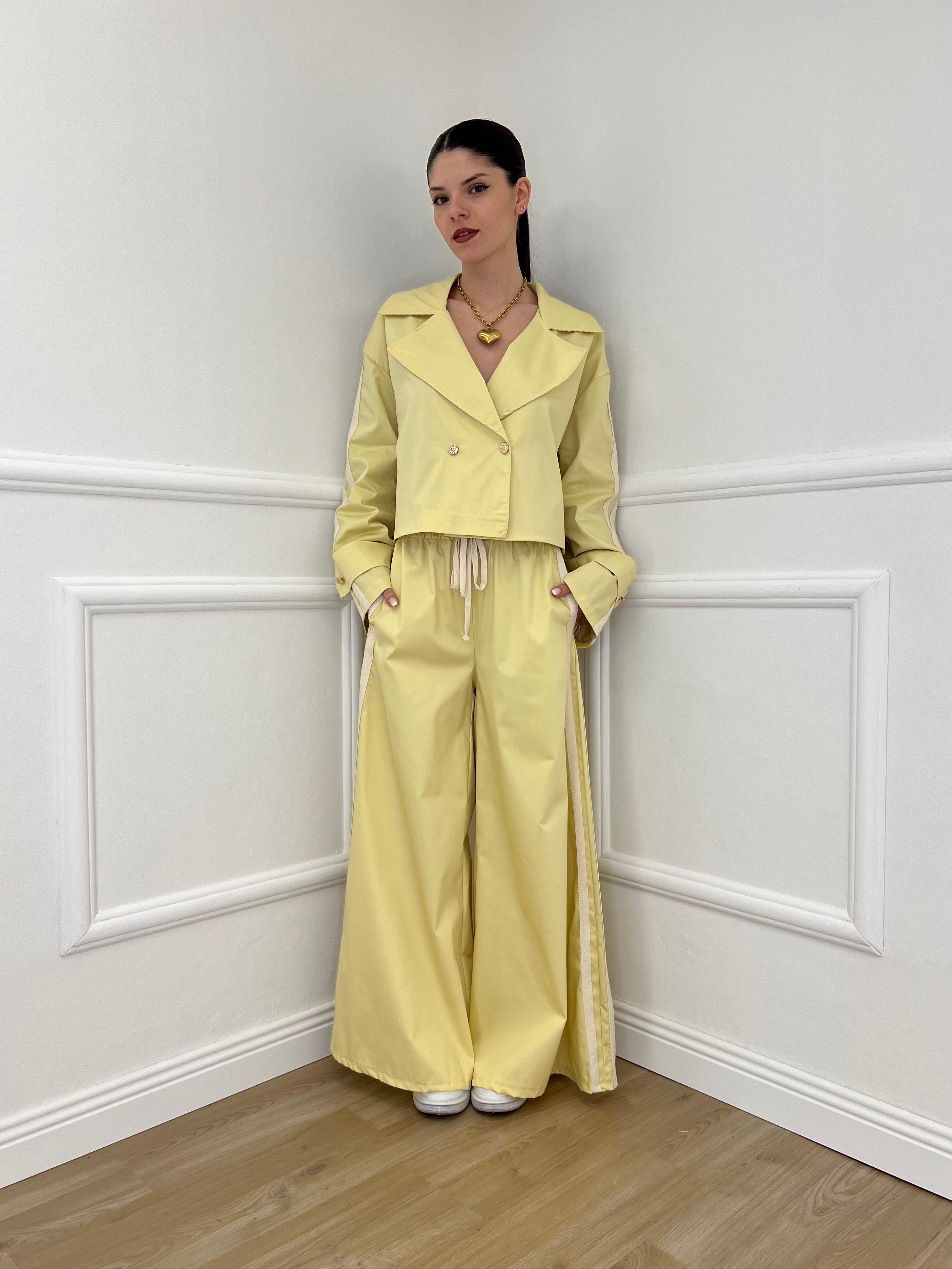 Pantalone Palazzo Bande 7809 Giallo