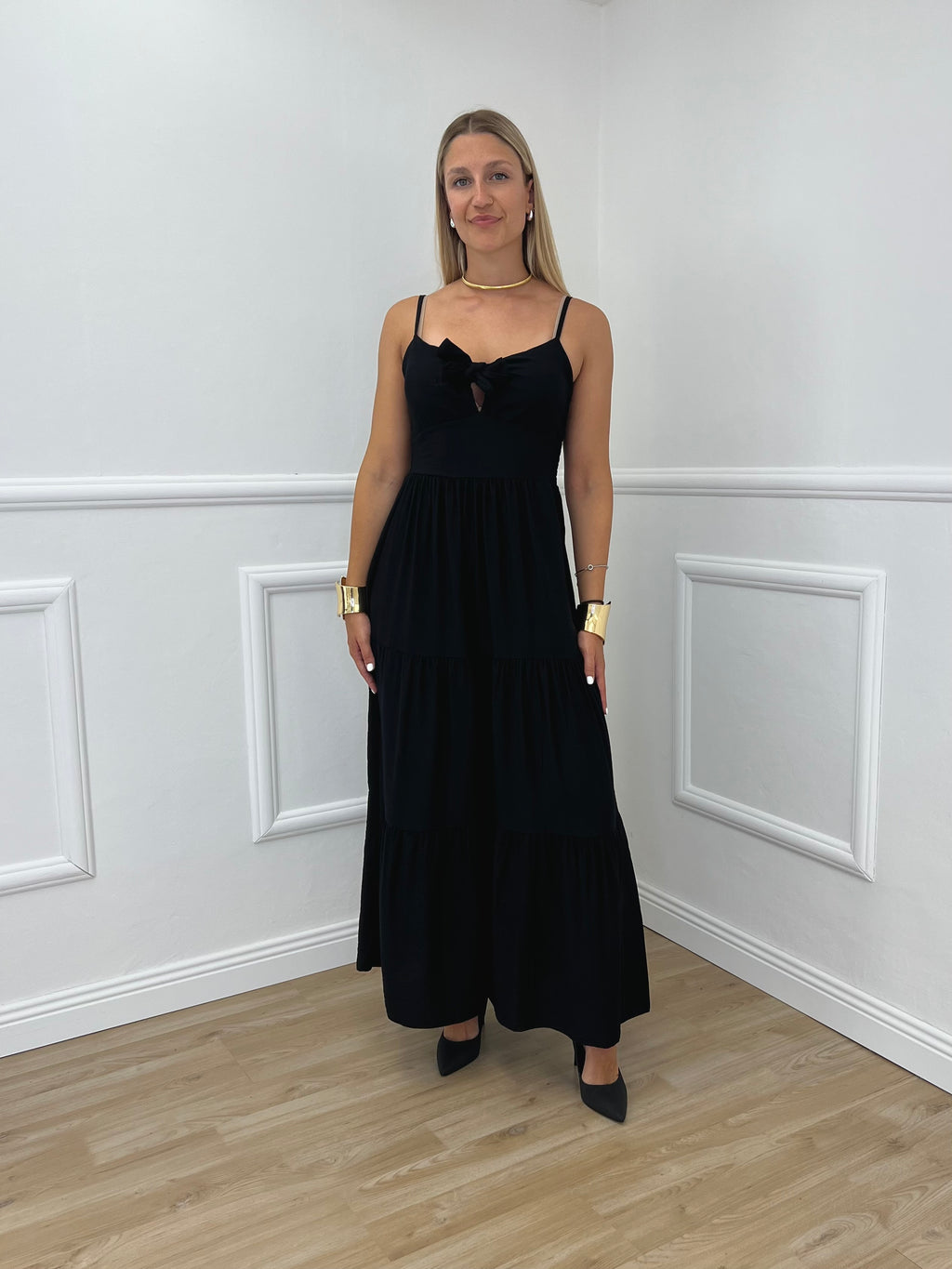 Abito Crepe Fiocco 0567 Nero