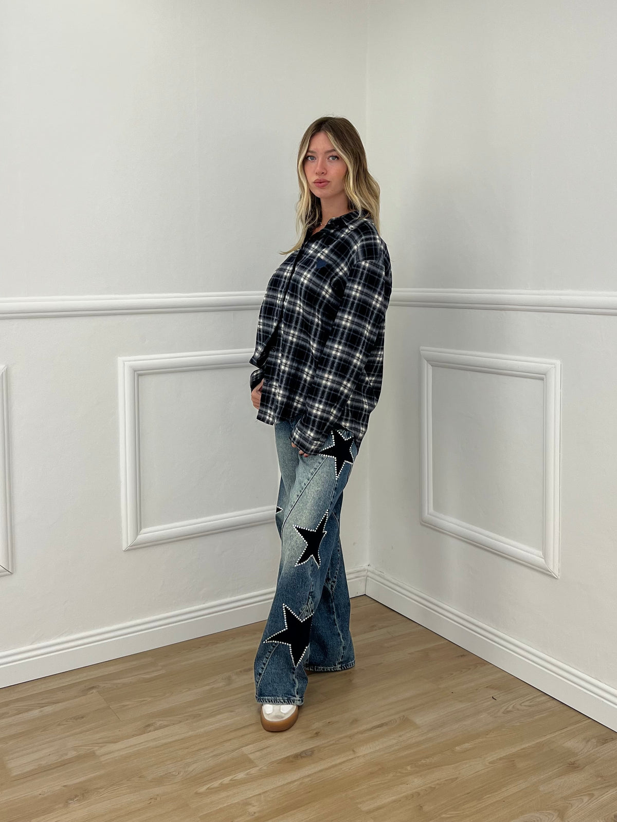 Camicia Flanella Cuore BN38 Blu