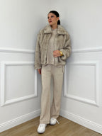 Pelliccia Zip C058 Ecru