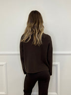 Cardigan Coreana Bottoni 7370 Marrone
