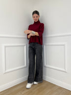 Jeans Palazzo Sfrangiato H03 Grigio