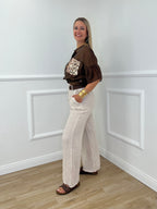 Camicia Tasca Paillettes 672-150 Marrone