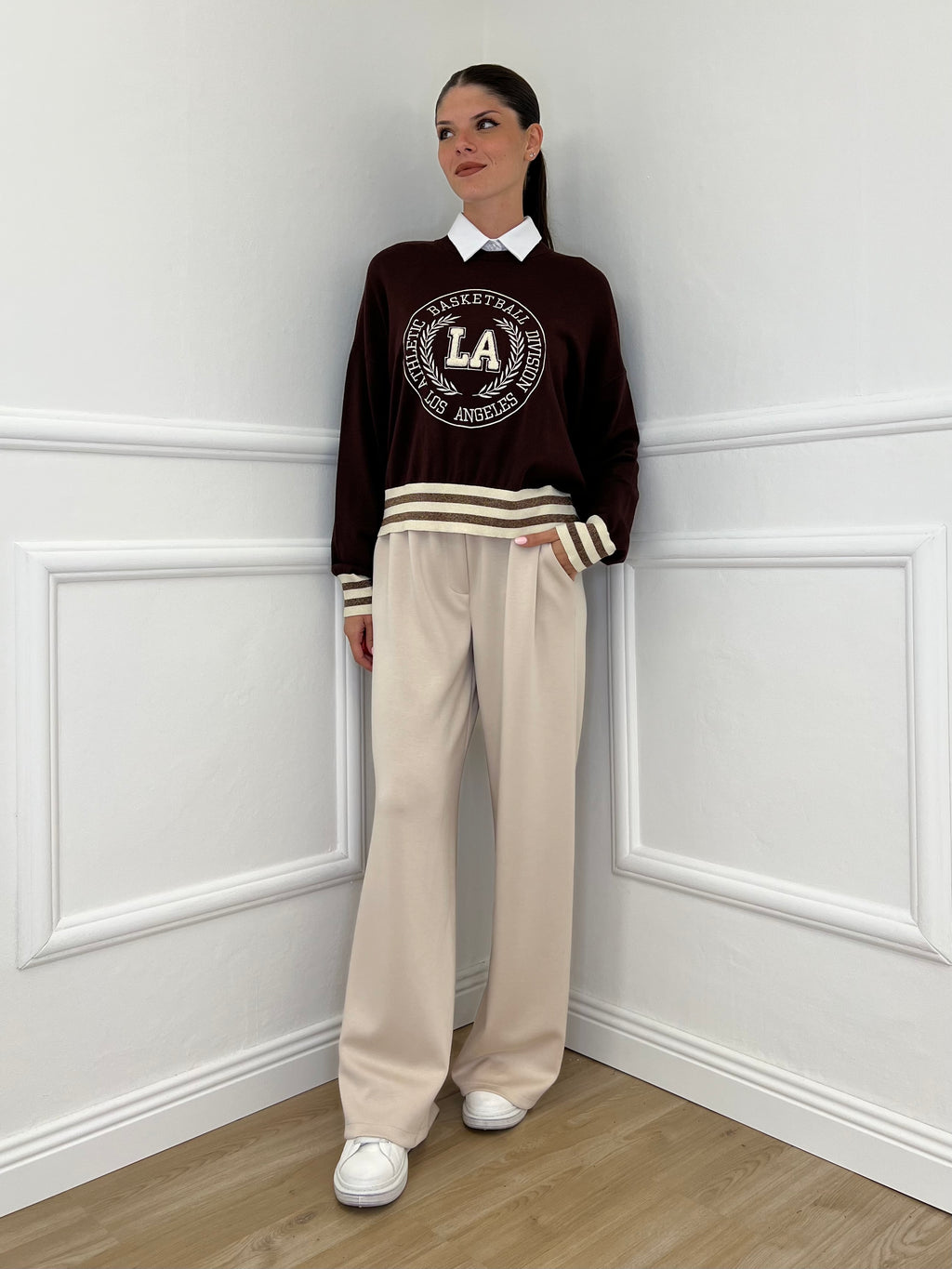 Maglia College Scatoletta BJ45 Caffè - Bazar Abbigliamento