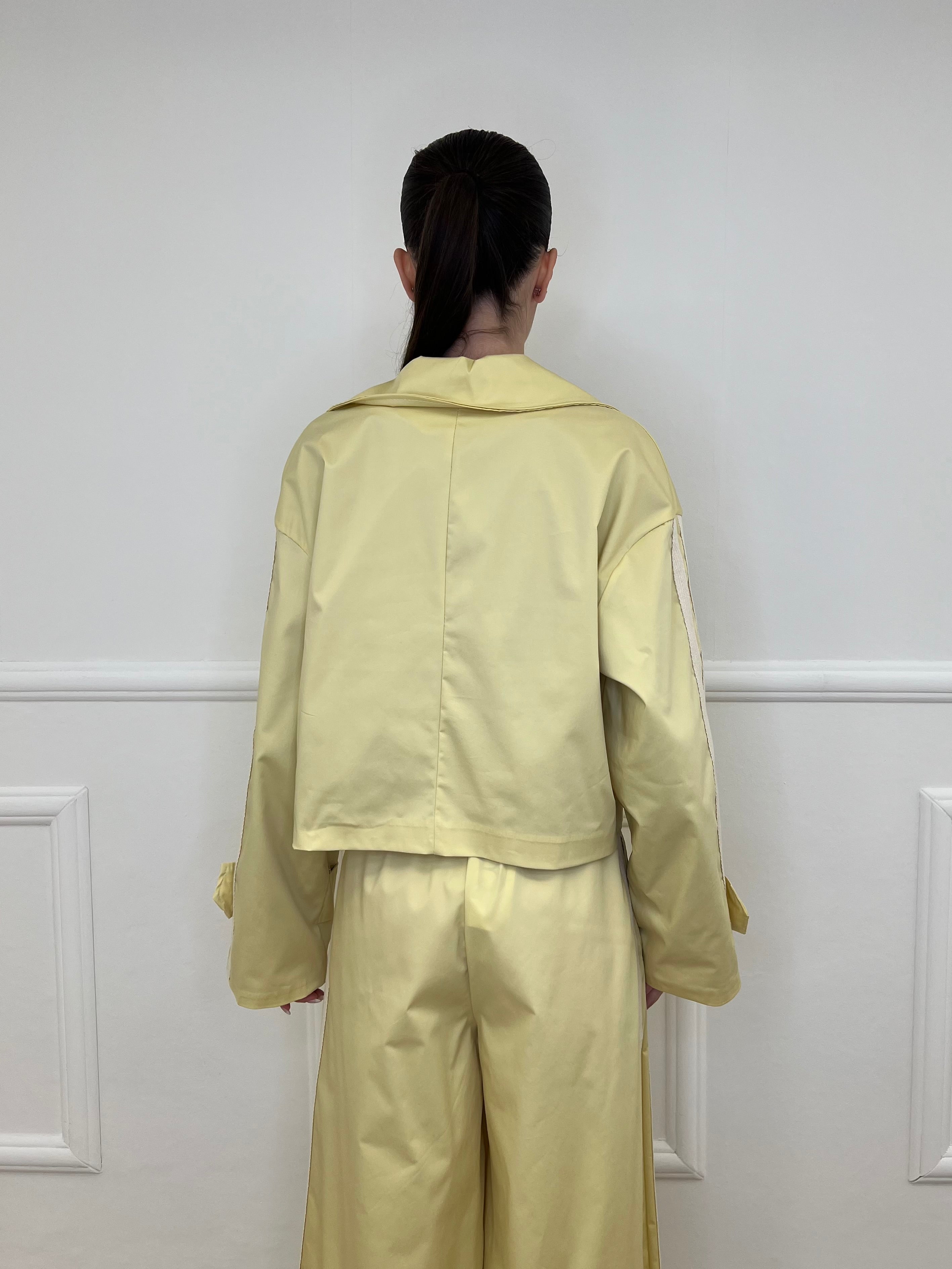 Trench Crop Doppiopetto Bande 7803 Giallo