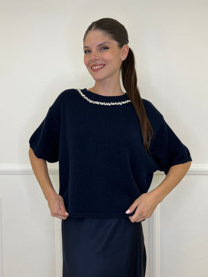Maglia Scatoletta Cristalli 55672 Blu