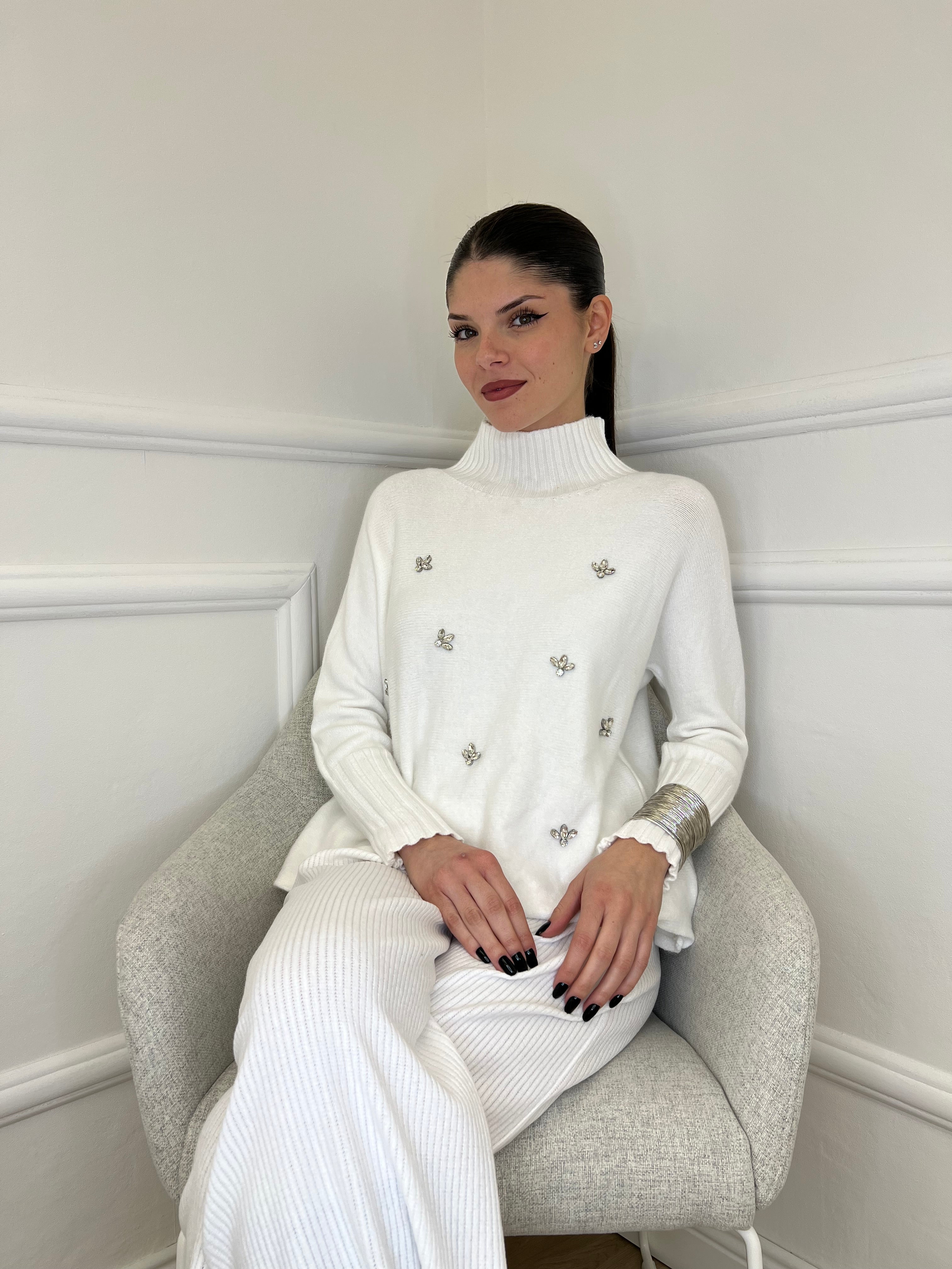 Maglia Cristalli 6026 Bianco