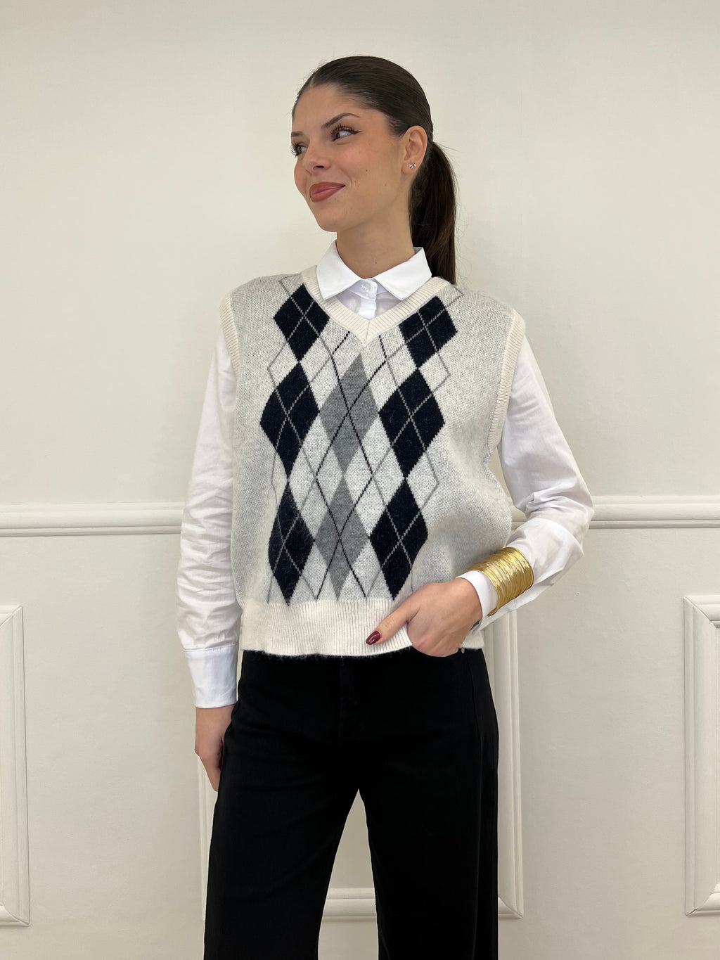 Gilet Losanghe 261711 Panna