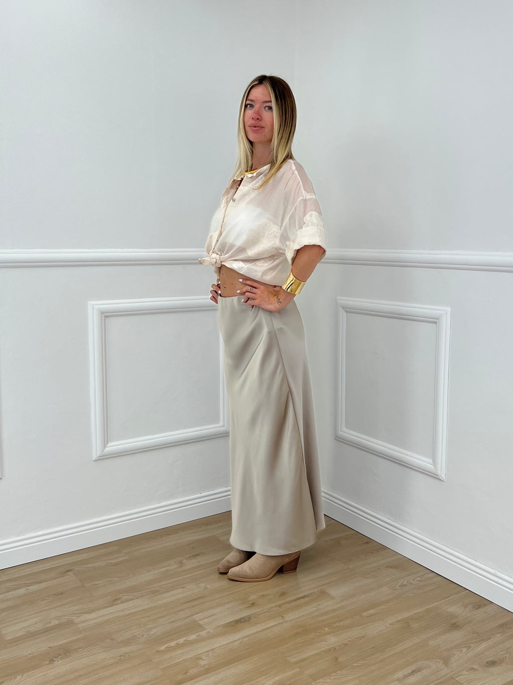 Longuette In Satin 2236 Sabbia