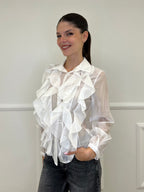 Camicia Rouches 27704 Bianco - Bazar Abbigliamento