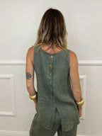 Top 100% Lino Bottoncini 89225 Verde