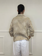 Blazer Ricamato in Lino e Viscosa 11353 Ecru