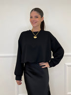 Felpa Crop 83625 Nero