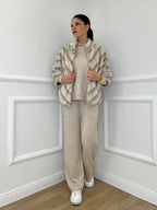 Pelliccia Chevron C037 Ecru