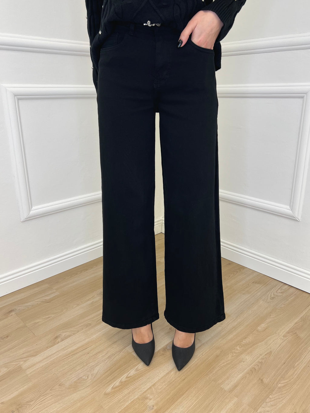 Jeans Palazzo T1001-1 Nero