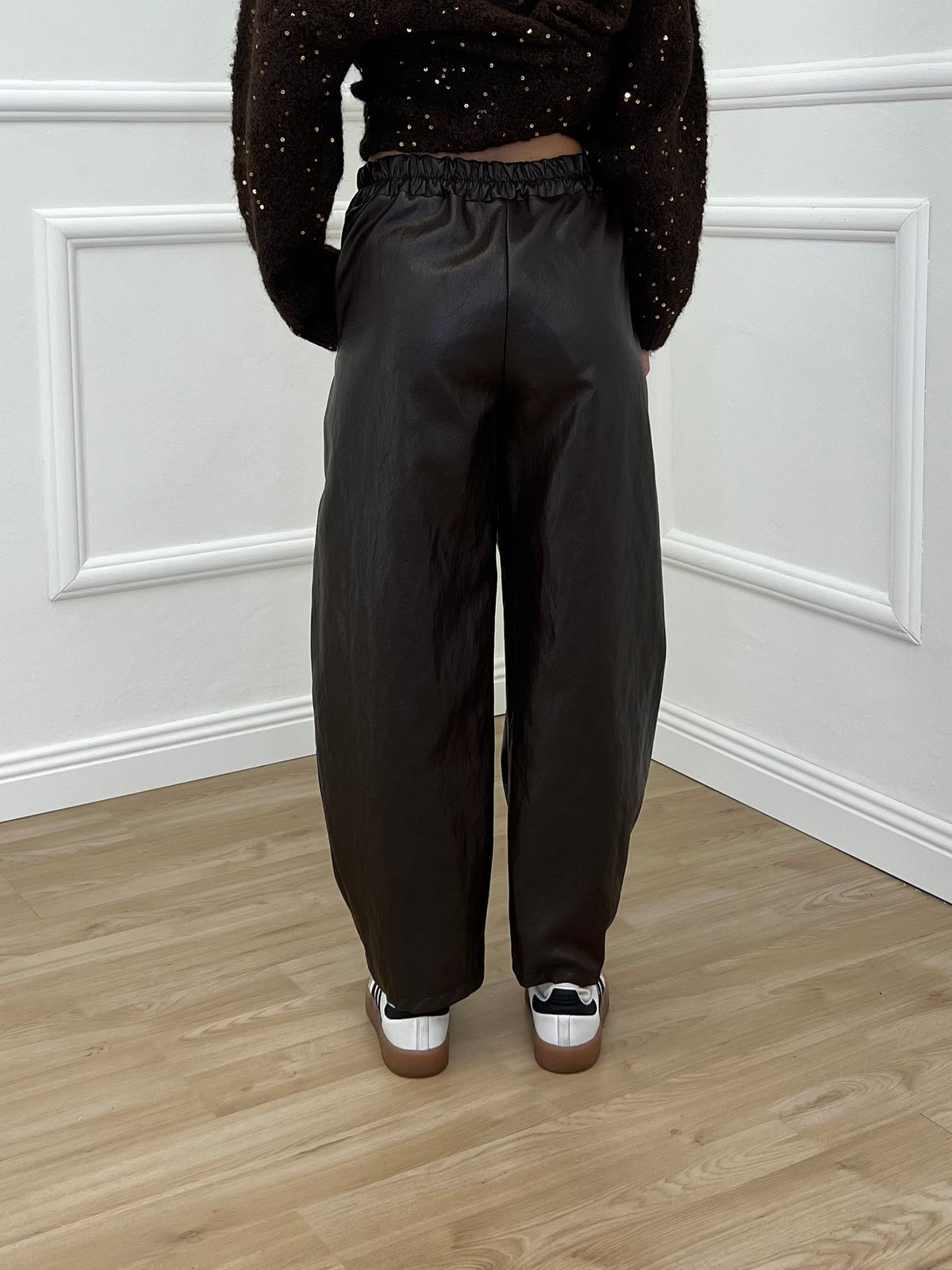 Pantalone Baggy Ecopelle D28945 Moro