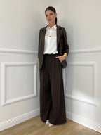 Faux Leather Jacket 25330 Brown