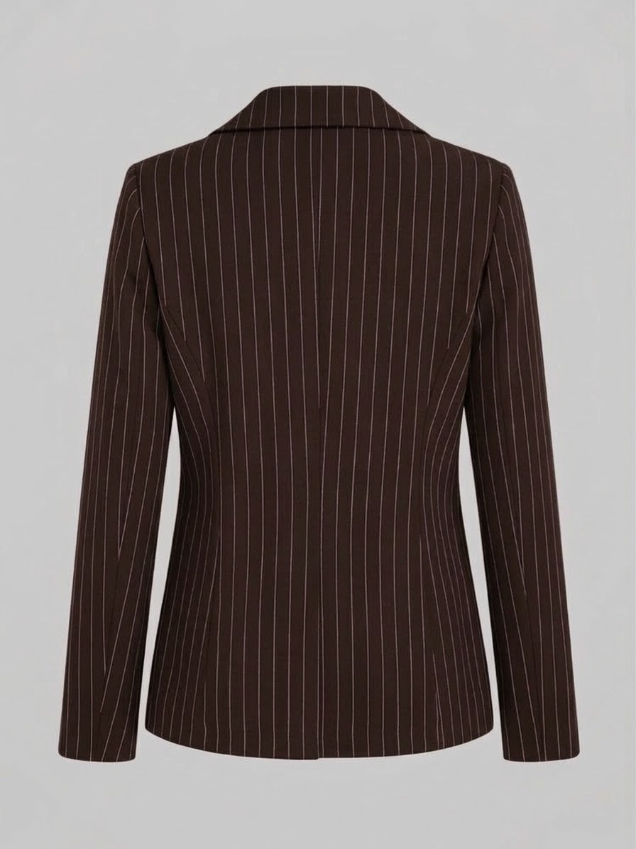 Tailleur Gessato Monopetto 83459 Marrone