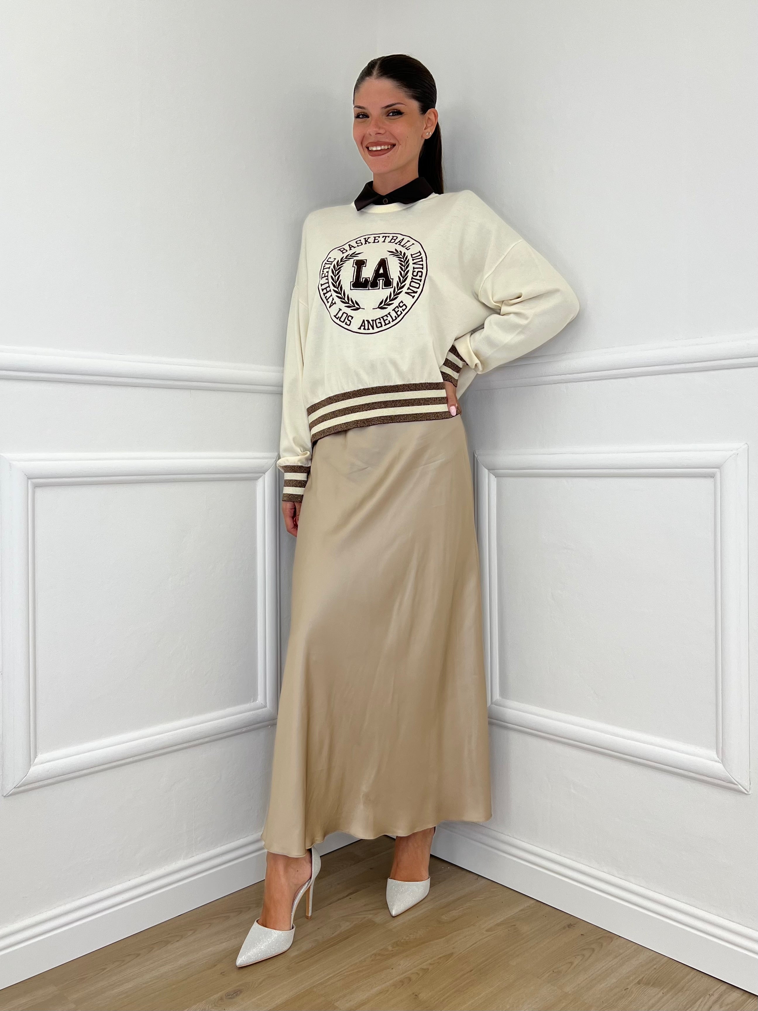 Maglia College Scatoletta BJ45 Panna - Bazar Abbigliamento