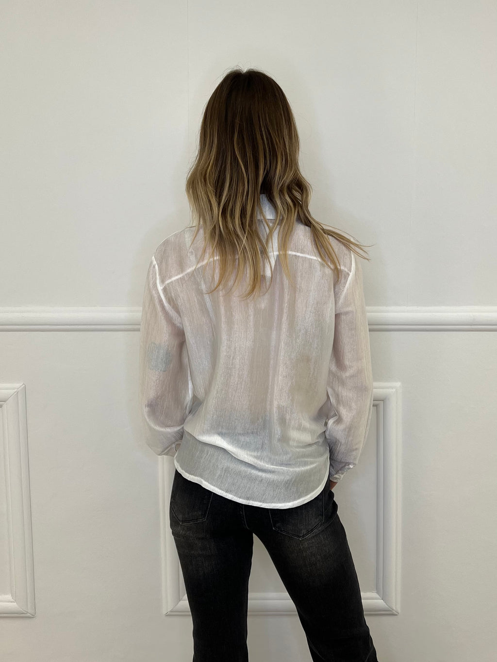 Camicia Over Chiffon 2372 Bianco