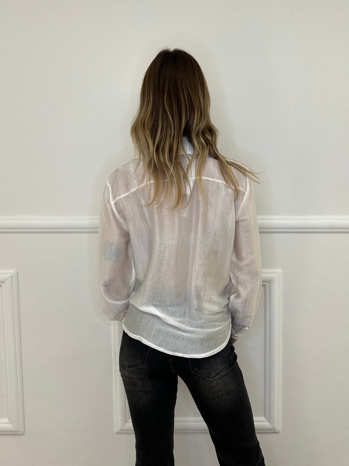 Camicia Over Chiffon 2372 Bianco