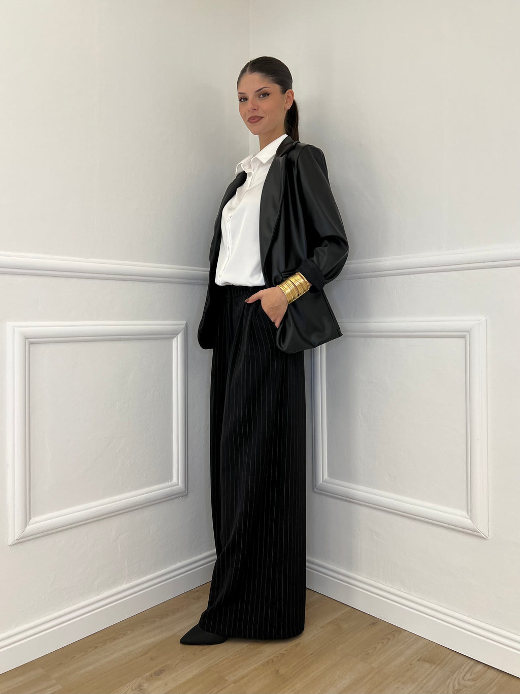 Pantalone Gessato 7158 Nero