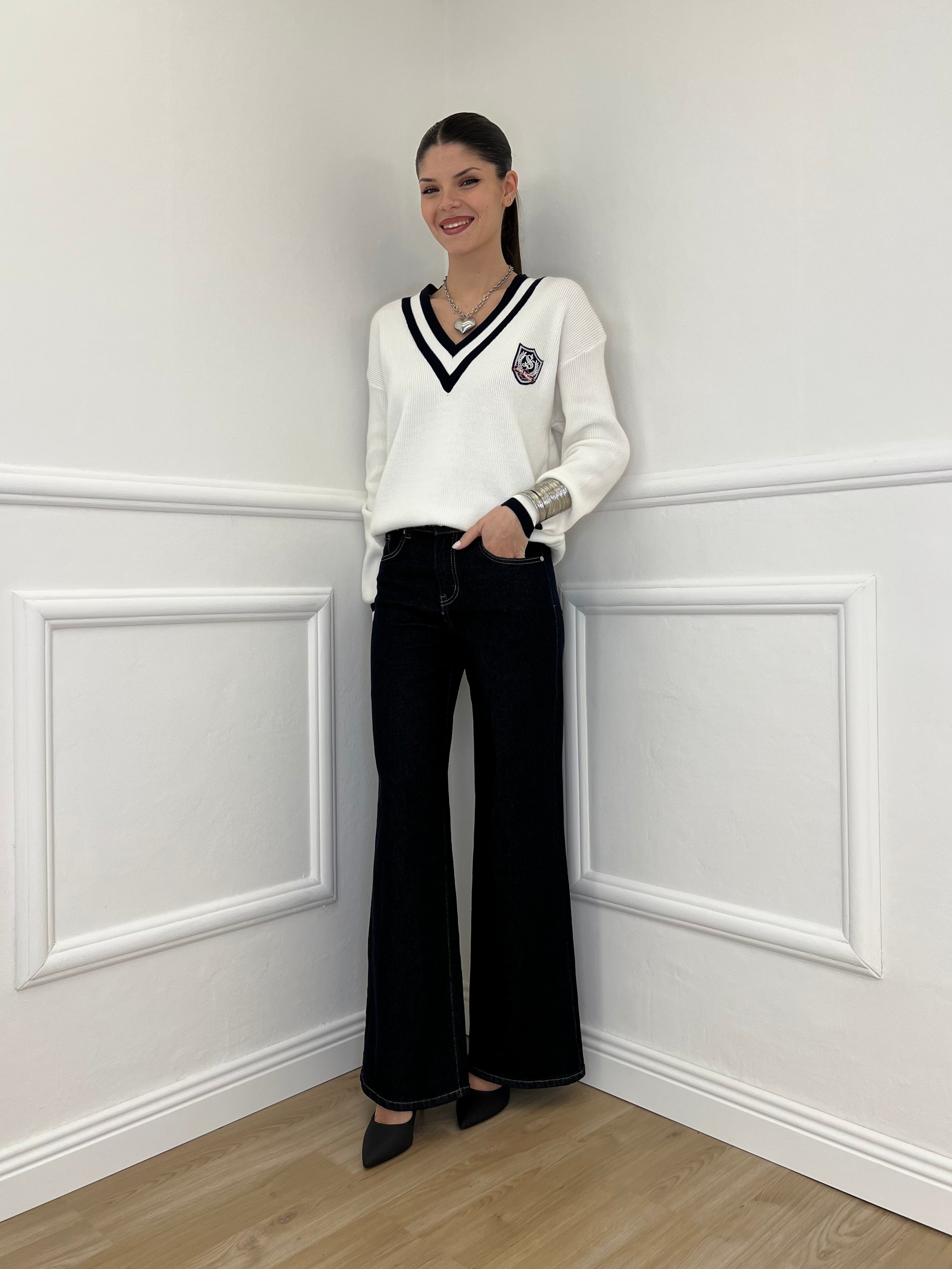 Jeans Palazzo Y549 Blue Black