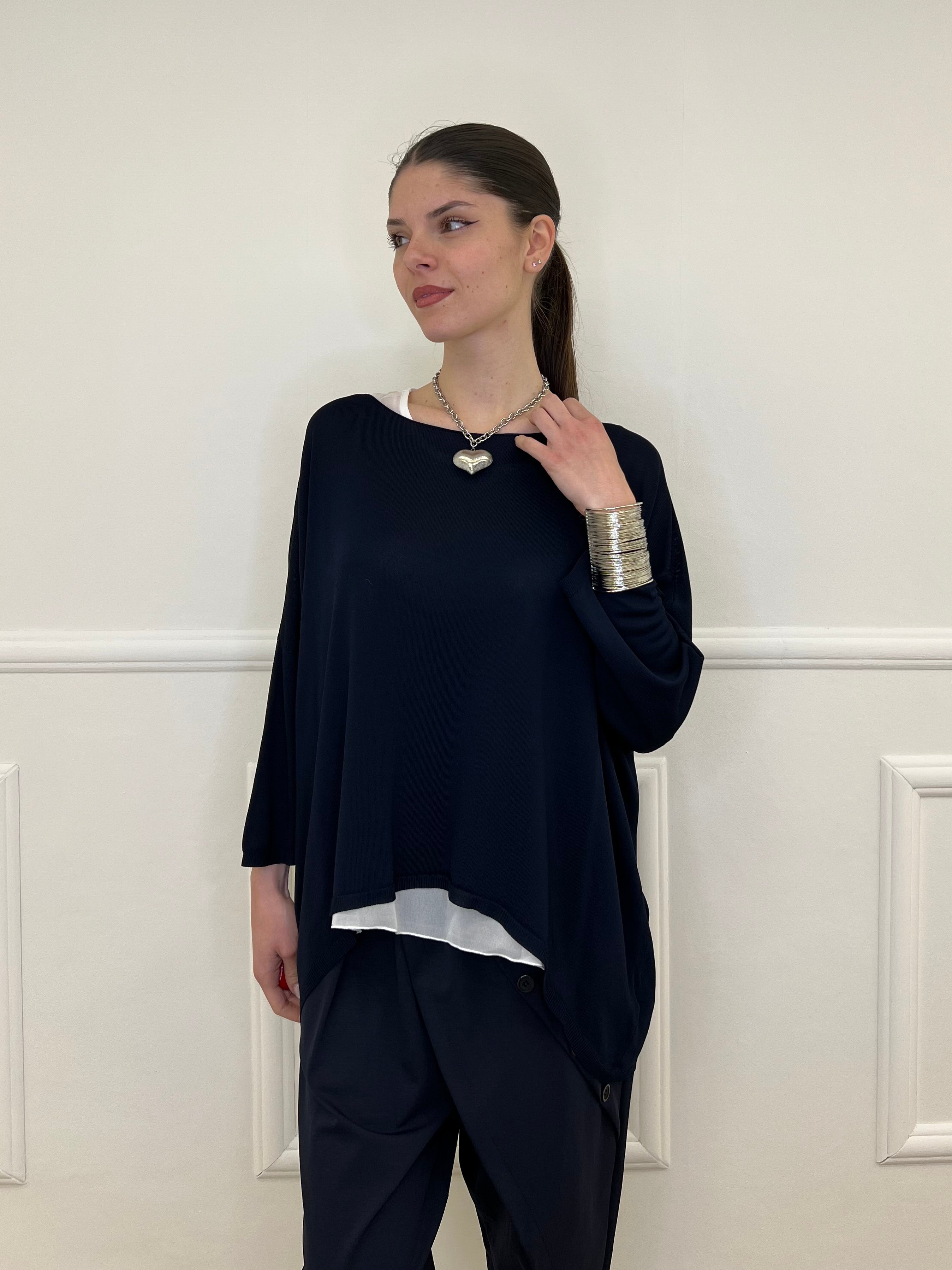 Twin Set Maxi Maglia e Canotta 53716 Blu